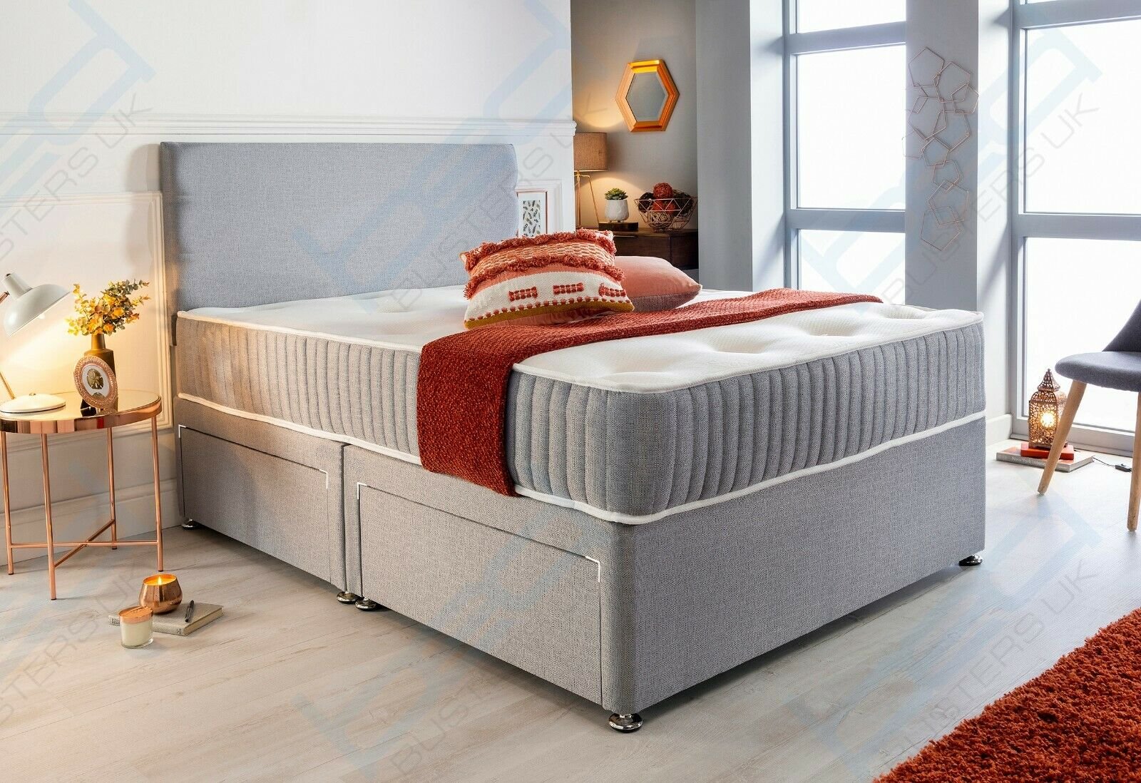 Elegant upholstered ottoman bed